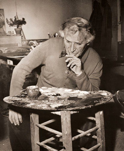 画家マルク・シャガール [ジゼル・フロイント, アサヒカメラ 1955年4月号より] パブリックドメイン画像 