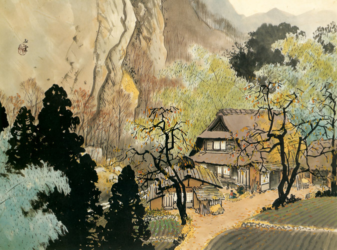 小春 [川合玉堂, 1953年, 川合玉堂展 描かれた日本の原風景より] パブリックドメイン画像 