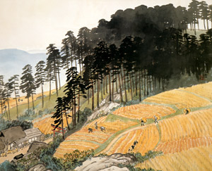麦秋 [川合玉堂, 1953年, 川合玉堂展 描かれた日本の原風景より]のサムネイル画像