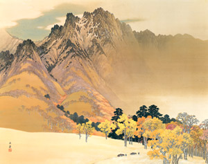 White Cloud on Beautiful Mountains in Autumn [Gyokudō Kawai, c.1940, from KAWAI Gyokudo: A Retrospective] Thumbnail Images