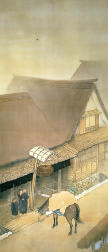 小雨の軒 [川合玉堂, 1921年, 川合玉堂展 描かれた日本の原風景より] パブリックドメイン画像 