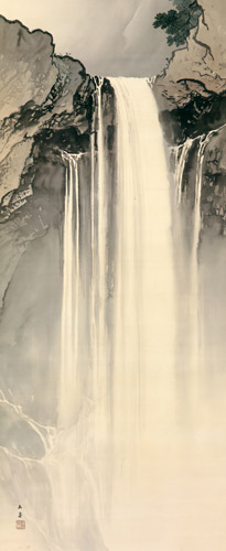 瀑布 [川合玉堂, 1909年頃, 川合玉堂展 描かれた日本の原風景より] パブリックドメイン画像 