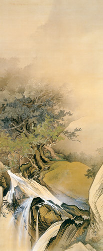 奔瀑遊猿 [川合玉堂, 1897年, 川合玉堂展 描かれた日本の原風景より] パブリックドメイン画像 
