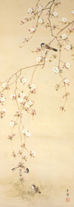 桜花小禽 [川合玉堂, 1890年, 川合玉堂展 描かれた日本の原風景より]のサムネイル画像