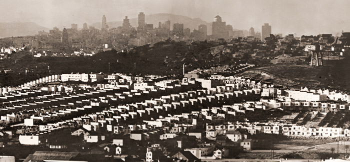 サンフランシスコの輪郭 [フレッド・ライオン, アサヒカメラ 1956年1月号より] パブリックドメイン画像 