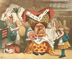 挿絵10(公爵夫人の家族とアリス） [ジョン・テニエル, おとぎのアリスより]のサムネイル画像