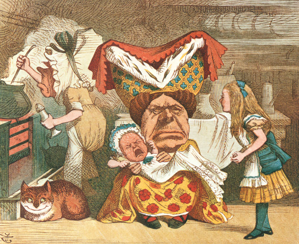 挿絵10(公爵夫人の家族とアリス） [ジョン・テニエル, おとぎのアリスより] パブリックドメイン画像 