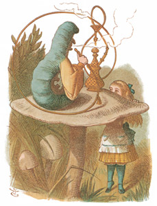 挿絵9(キノコの上の青虫と話すアリス） [ジョン・テニエル, おとぎのアリスより]のサムネイル画像