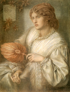 扇を持った女(ファニー・コーンフォース） [ダンテ・ゲイブリエル・ロセッティ, 1870年, ロセッティ展より]のサムネイル画像