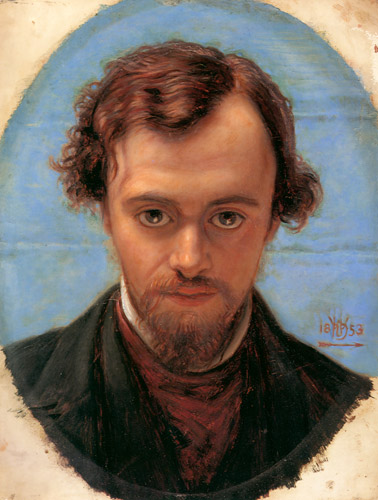 ダンテ・ゲイブリエル・ロセッティの肖像 [ウィリアム・ホルマン・ハント, 1853年, ロセッティ展より] パブリックドメイン画像 