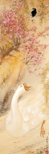緋桃白鵞 [橋本関雪, 1926年頃, 橋本関雪展 没後50年記念より]のサムネイル画像