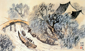漁舟図 [橋本関雪, 1917年頃, 橋本関雪展 没後50年記念より]のサムネイル画像