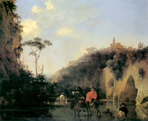 浅瀬の見える風景 [ヤン・アセリン, 1649年頃, ブリューゲルとネーデルラント風景画より]のサムネイル画像
