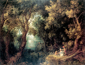 狩猟者のいる森 [ダヴィド・ヴィンケボーンス, ブリューゲルとネーデルラント風景画より]のサムネイル画像