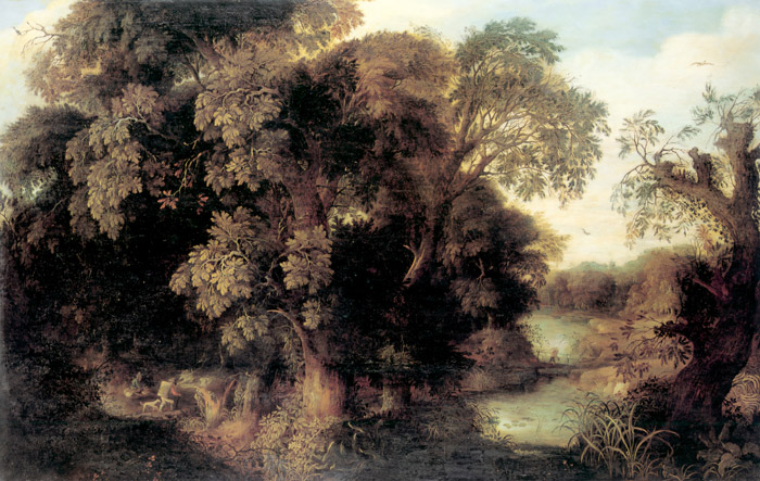 森林風景 [アレクサンドル･ケイリンクス, 1620-1626年頃, ブリューゲルとネーデルラント風景画より] パブリックドメイン画像 