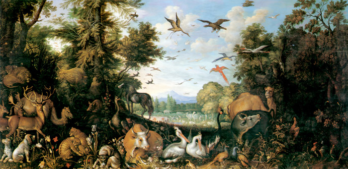 楽園 [ルーラント・サーフェリー, 1618年, ブリューゲルとネーデルラント風景画より] パブリックドメイン画像 