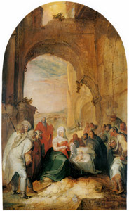 羊飼いの礼拝 [カレル・ファン・マンデル, 1596年, ブリューゲルとネーデルラント風景画より]のサムネイル画像