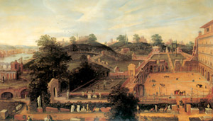 ローマのチェージ庭園 [ヘンドリック・バン・クリーブ3世, 1564年, ブリューゲルとネーデルラント風景画より]のサムネイル画像