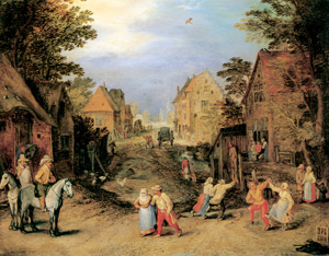 農民のいる村の道 [ヤン・ブリューゲル (子), ブリューゲルとネーデルラント風景画より]のサムネイル画像
