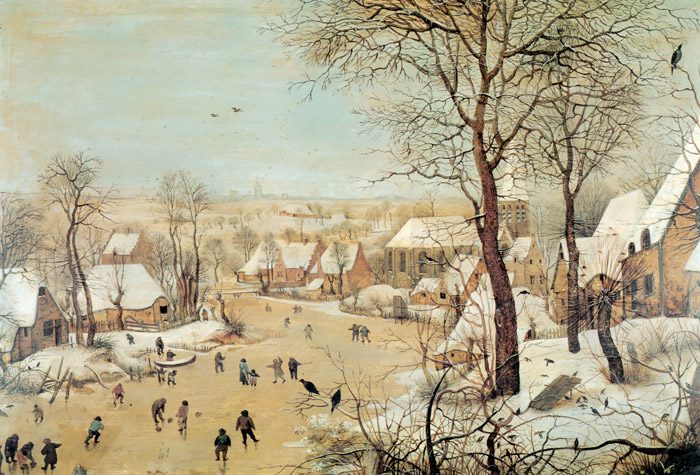 鳥罠のある冬景色 [ピーテル・ブリューゲル (子), ブリューゲルとネーデルラント風景画より] パブリックドメイン画像 