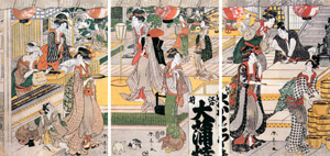 In Front of “Owada”, an Edo Broiled Eel Restaurant [Katsukawa Shuntei, 1807, from Ukiyo-E Masterpieces in European Collections: The British Museum II] Thumbnail Images
