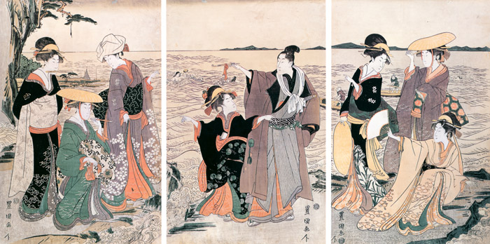 江の島詣 [歌川豊国, 1789-1801年頃, 秘蔵浮世絵大観 第2巻 大英博物館2より] パブリックドメイン画像 