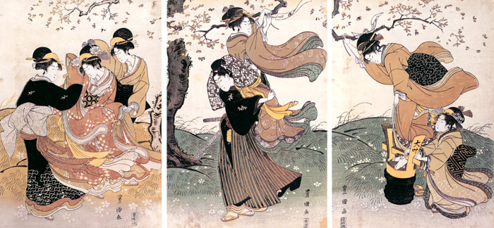花の風 [歌川豊国, 1789-1801年頃, 秘蔵浮世絵大観 第2巻 大英博物館2より] パブリックドメイン画像 