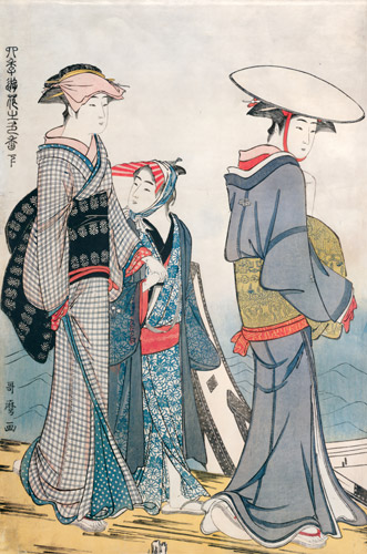 The Charms of Beauties in the Pleasures of the Four Seasons (left) [Kitagawa Utamaro, c.1783, from Ukiyo-e Masterpieces in European Collections: The British Museum II]