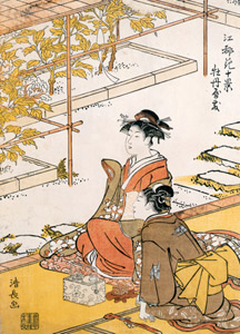 Peonies at a Mansion, from the Ten Famous Views of Flowers in Edo series [Torii Kiyonaga, c.1782-1783, from Ukiyo-e Masterpieces in European Collections: The British Museum II] Thumbnail Images