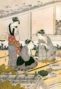 向島の料理茶屋(左） [窪俊満, 1781-1789年, 秘蔵浮世絵大観 第2巻 大英博物館2より]のサムネイル画像