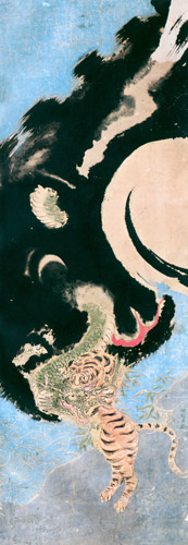 龍虎図 [礒田湖龍斎, 1772-1789年, 秘蔵浮世絵大観 第2巻 大英博物館2より] パブリックドメイン画像 