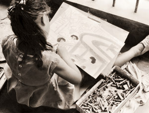 豆画伯 [尾古森幸子, カメラ毎日 1956年1月号より]のサムネイル画像