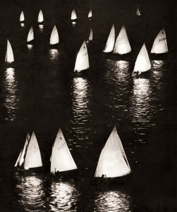 夜のヨット [本庄光郎, カメラ毎日 1956年3月号より]のサムネイル画像