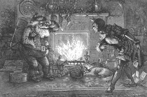 「また来たよ！」 [トーマス・ナスト, Thomas Nast’s Christmas Drawingsより]のサムネイル画像