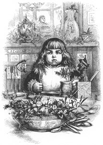 無題(食卓につく女の子） [トーマス・ナスト, Thomas Nast’s Christmas Drawingsより]のサムネイル画像