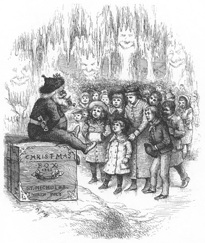 The Shrine of St. Nicholas — “We are all good children. ” [Thomas Nast,  from Thomas Nast’s Christmas Drawings]