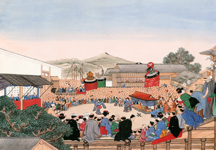 Nagasaki-kunchi; Festival of Suwa-shrine, Septmber [Kawahara Keiga,  from Mizue no.903 June 1980]