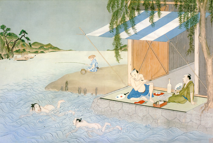 Cooling off in Summer, Swimming, Summer [Kawahara Keiga,  from Mizue no.903 June 1980]