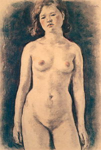 Sketch of a Standing Nude Woman [Terauchi Manjirō, 1964, from Exhibition Catalog of Terauchi Manjiro] Thumbnail Images