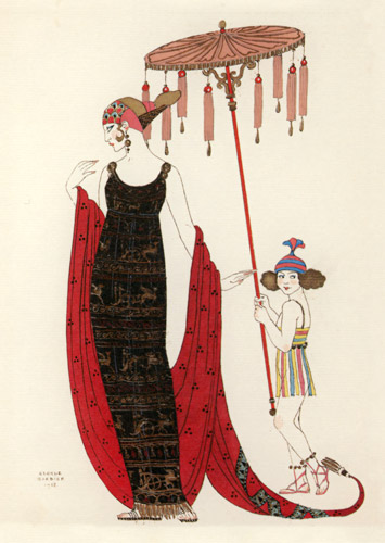 劇場用の25の衣装 バレエ アマリヤ [ジョルジュ・バルビエ, 1918年, ジョルジュ・バルビエ 優美と幻想のイラストレーターより] パブリックドメイン画像 