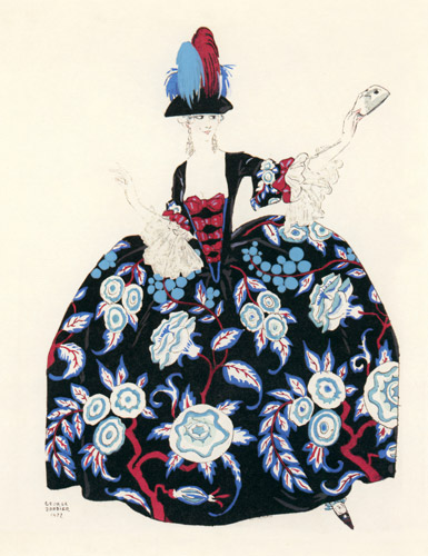 劇場用の25の衣装 バレエ ペルシア絨毯 [ジョルジュ・バルビエ, 1922年, ジョルジュ・バルビエ 優美と幻想のイラストレーターより] パブリックドメイン画像 