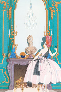 Le Bonheur du Jour, ou Les Grâces à la Mode (Mademoiselle Sorel in Full Dress) [George Barbier,  from George Barbier Master of Art Deco] Thumbnail Images