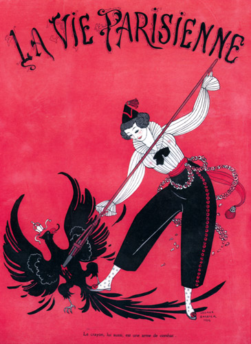 La Vie Parisienne (Le crayon lui aussi est une arme de combat) [George Barbier,  from George Barbier Master of Art Deco]