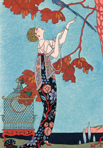 モード・エ・マニエール・ドージュルデュイ誌 移り気な鳥 [ジョルジュ・バルビエ, 1914年, ジョルジュ・バルビエ 優美と幻想のイラストレーターより]のサムネイル画像