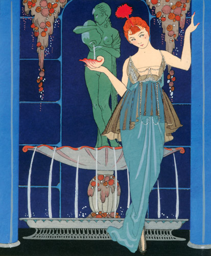 Gazette du Bon Ton (La Fontaine de Coquillages) [George Barbier, 1914, from George Barbier Master of Art Deco]