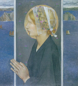 ブルターニュのマドンナ [エドワード・レジナルド・フランプトン, 1911年, バーン＝ジョーンズと後期ラファエル前派展より]のサムネイル画像
