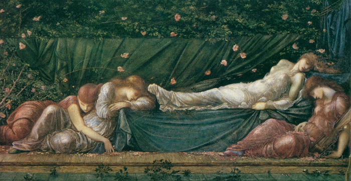 いばら姫 眠り姫 [エドワード・バーン＝ジョーンズ, 1871-1873年, バーン＝ジョーンズと後期ラファエル前派展より] パブリックドメイン画像 