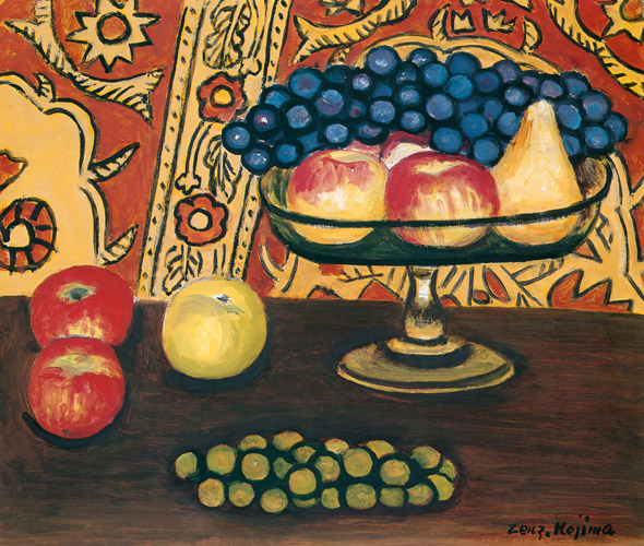 リンゴとブドウ [児島善三郎, 1958年, 生誕100年記念 児島善三郎展より] パブリックドメイン画像 