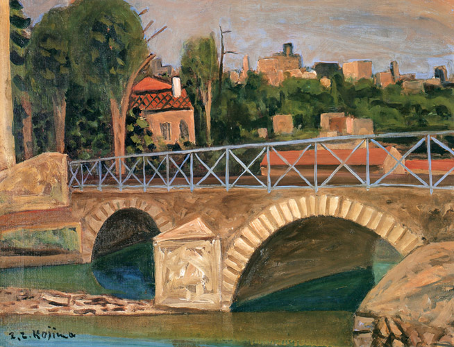 Small Bridge at Cagnes, South France [Zenzaburo Kojima, 1927, from Exhibition of Commemorating the 100th Anniversary of the Birth]