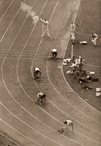 400m 競走決勝 [パウル・ヴォルフ, 1936年, ライカによる第十一回伯林オリムピック写真集より] パブリックドメイン画像 